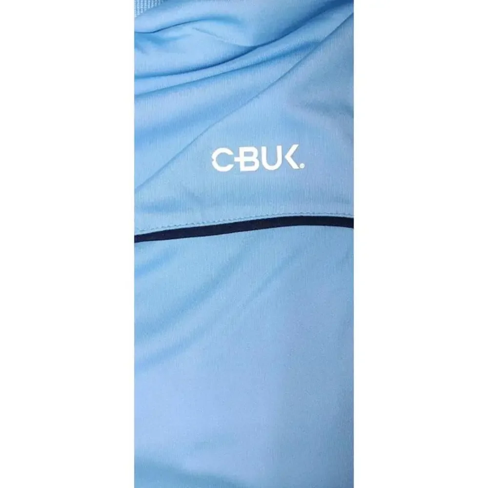NWT Cutter & Buck Polo Shirt Mens Size Medium Light Blue Collar Buttons 